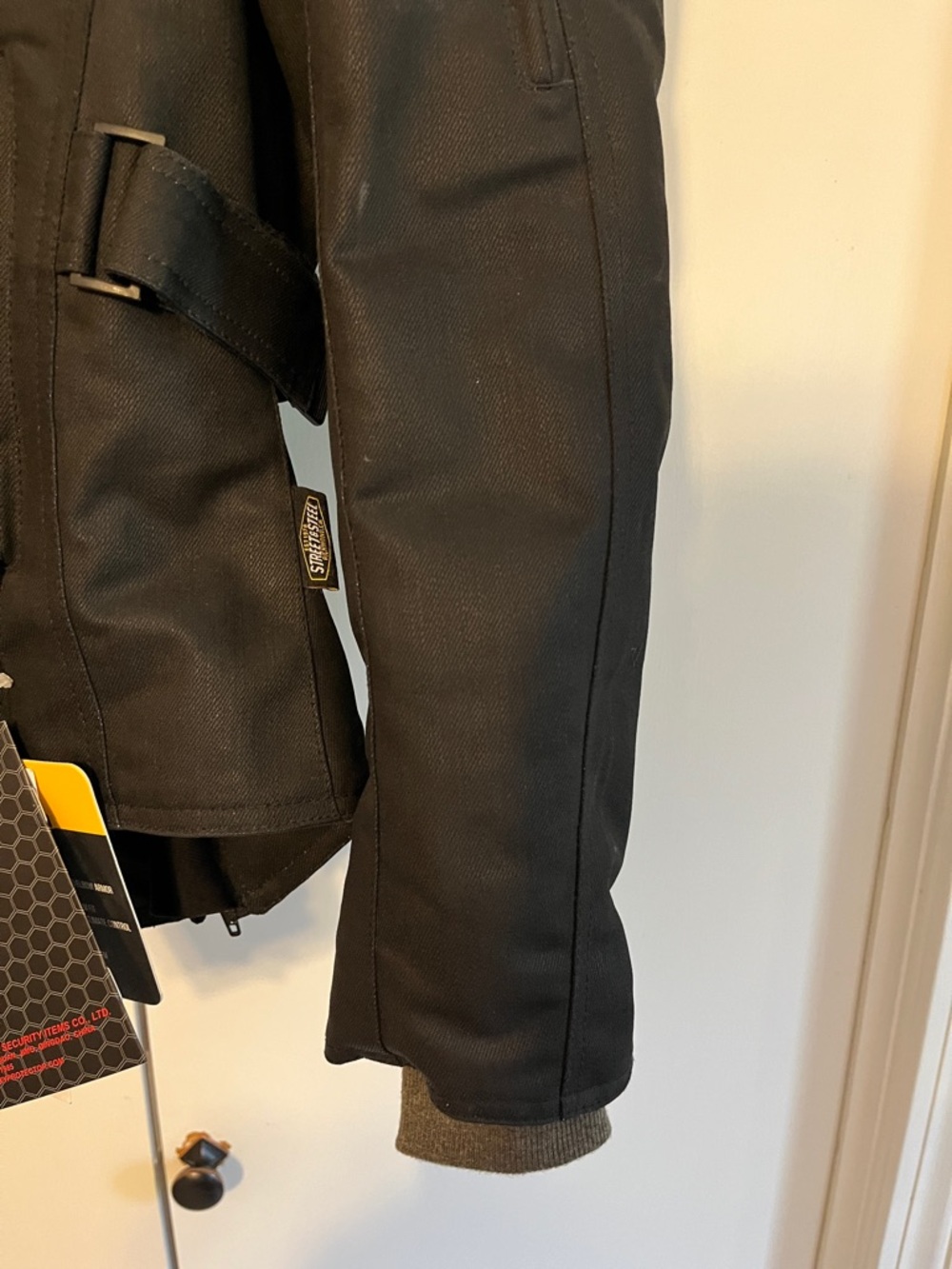 Women's Black Motorcycle Jacket- Removable Hoodie- Removable Pads - Picture 6 of 16